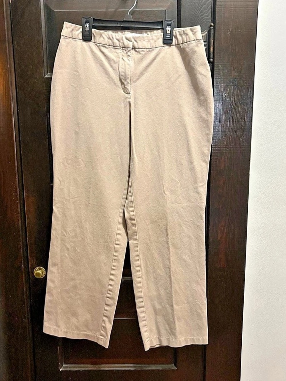 (204) Croft&Barrow Stretch Straight Leg Pants in Beige Size 10